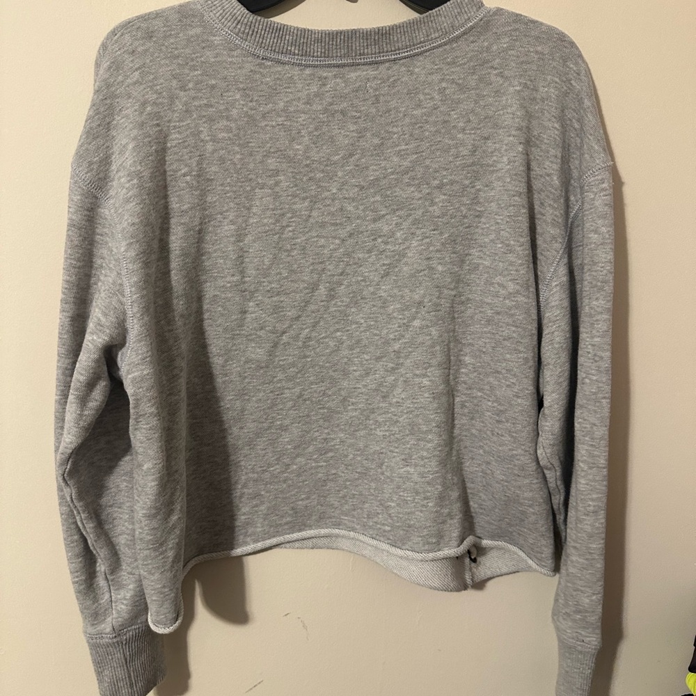 Aerie Gray Y2K Lace-Up Cottagecore Grunge Sweatshirt - Picture 4 of 4